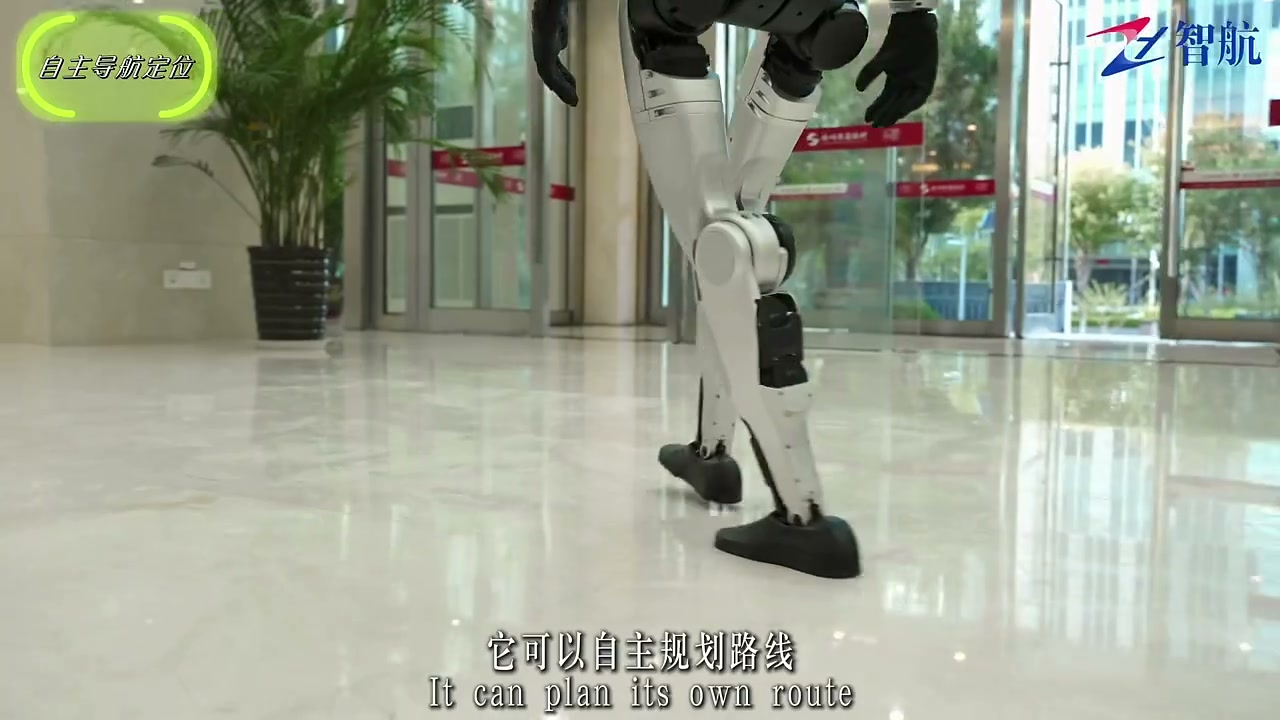 人形机器人在银行大堂内自主导航